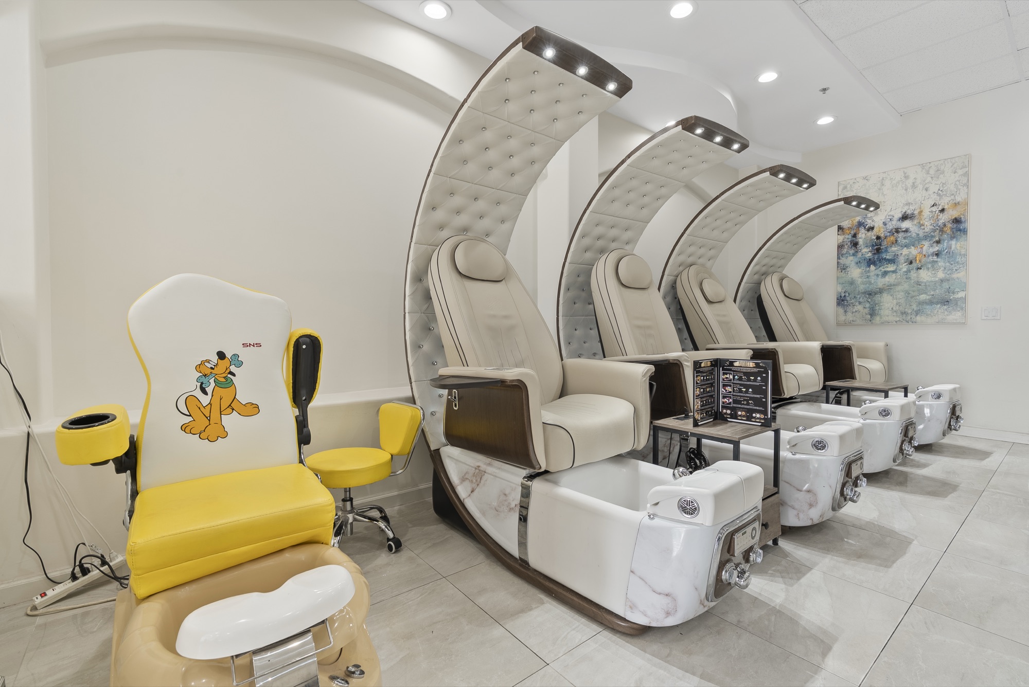 Yellow pedicure chair