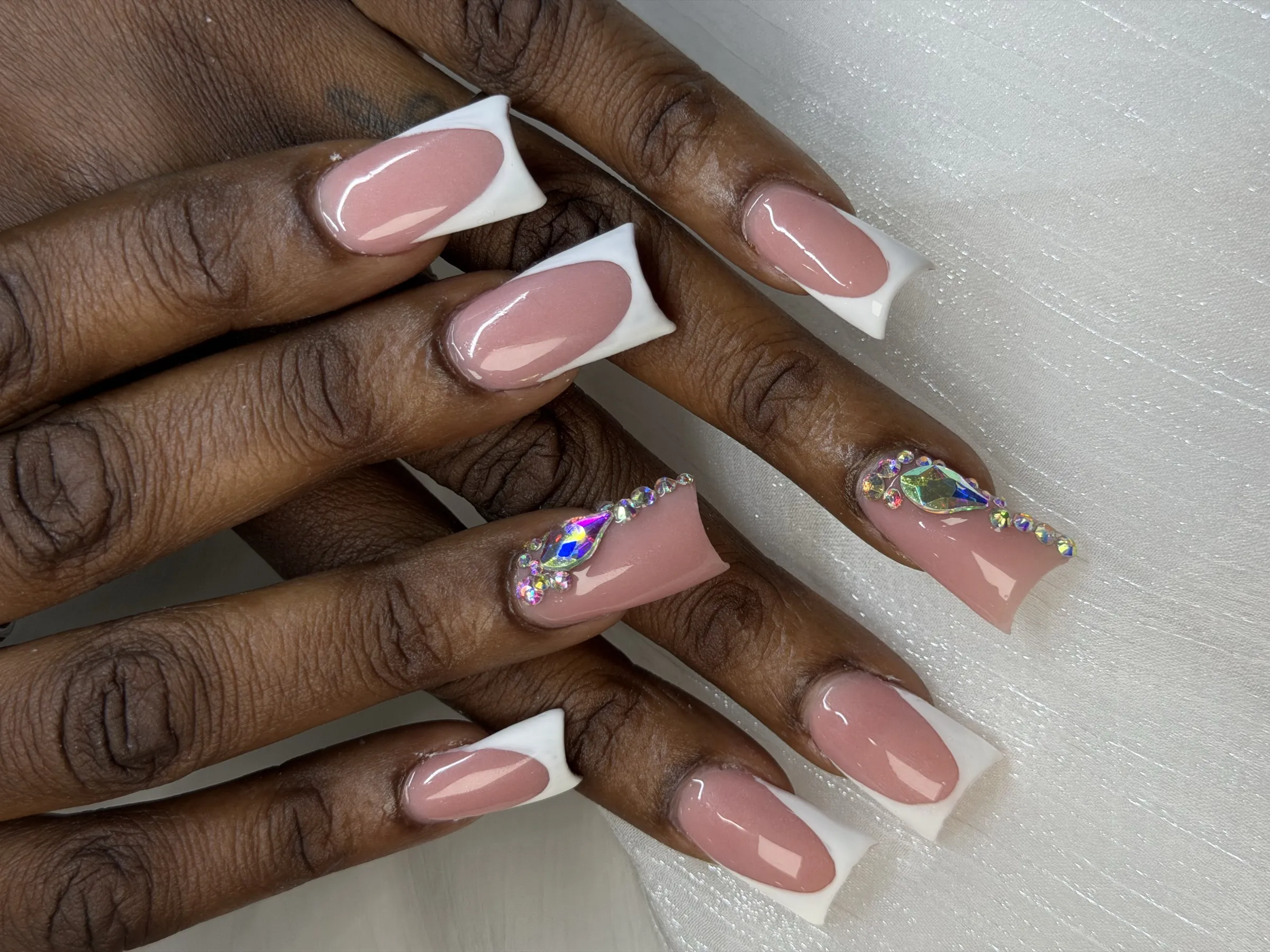 French tip builder gel nail overlay at Trust Nails and Spa in Kissimmee
