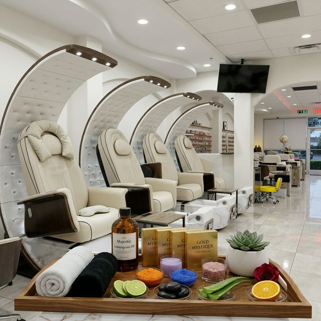 Trust Nails & Spa luxury pedicure chairs and salon interior in Kissimmee FL