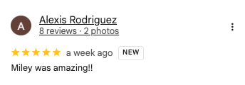 Alexis Rodriguez 5-star Google review of Trust Nails & Spa