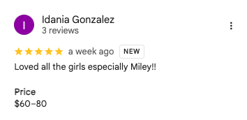 Idania Gonzalez 5-star Google review of Trust Nails & Spa